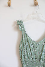 Lark & Grey Sage Green & White Floral Maxi Dress | L