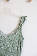 Lark & Grey Sage Green & White Floral Maxi Dress | L