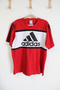 Adidas Red Color Blocked Logo Tee | XLT