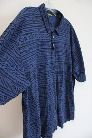 Orvis Blue Patterned Cotton Polo | XXL