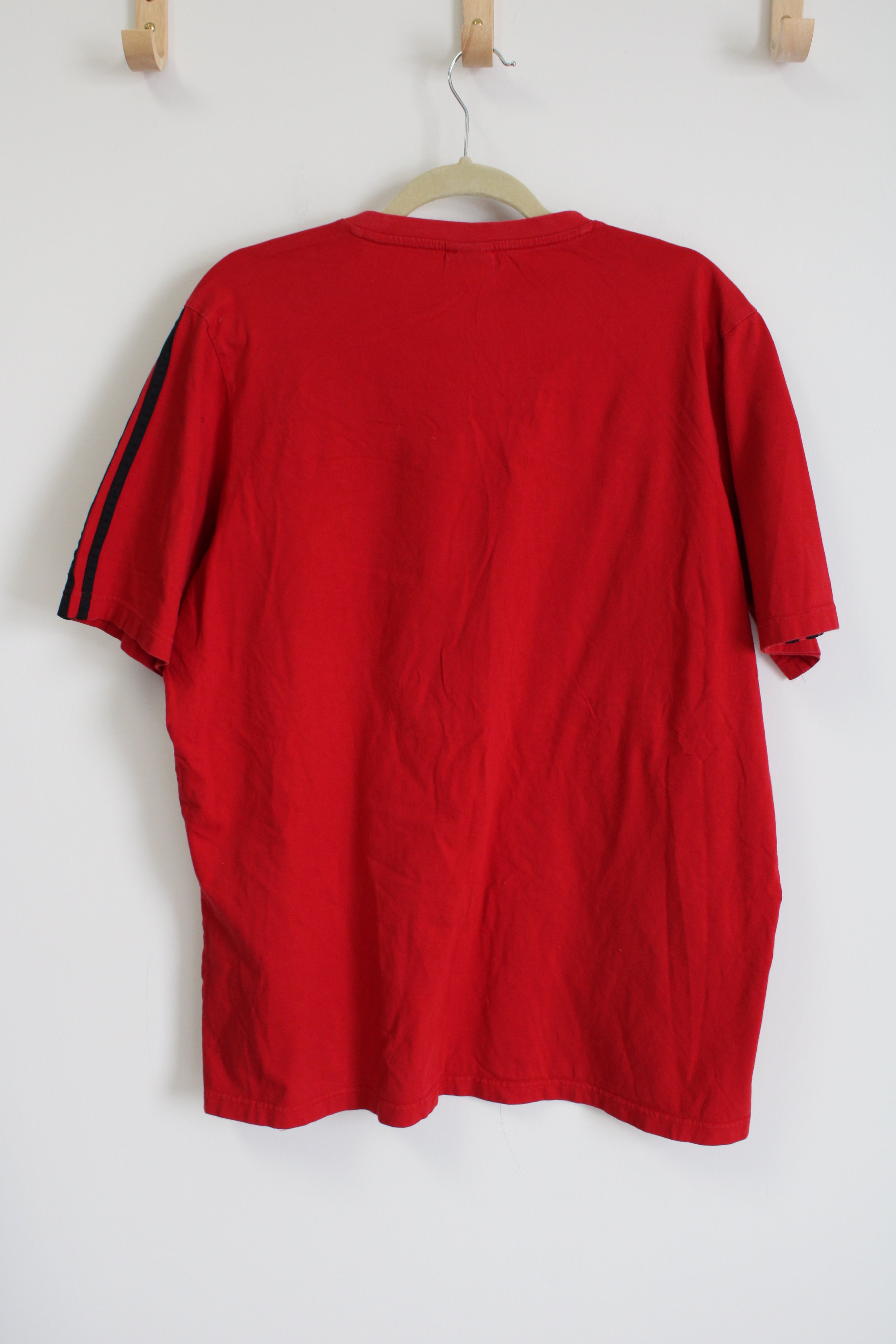 Adidas Red Color Blocked Logo Tee | XLT