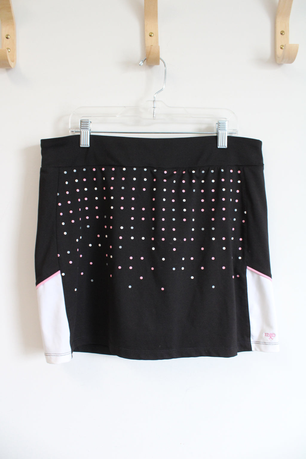 Izod Performance Black Pink & White Polka Dot Athletic Skort | M