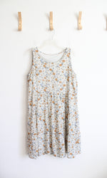 Jane & Delancey Blue & Gold Floral Sleeveless Dress | M