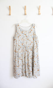 Jane & Delancey Blue & Gold Floral Sleeveless Dress | M