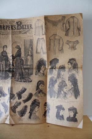 Harper's Bazar 1875 Women's Fashion Newspaper Print