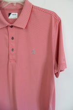 Izod Golf Red White Striped Polo Shirt | L