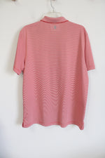 Izod Golf Red White Striped Polo Shirt | L