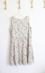 Jane & Delancey Blue & Gold Floral Sleeveless Dress | M