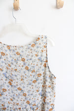 Jane & Delancey Blue & Gold Floral Sleeveless Dress | M