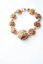 Orange & Silver Swirl Charmed Bracelet