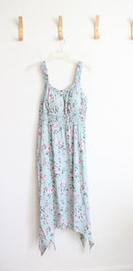 No Boundaries Mint Green & Pink Floral Midi Dress | L