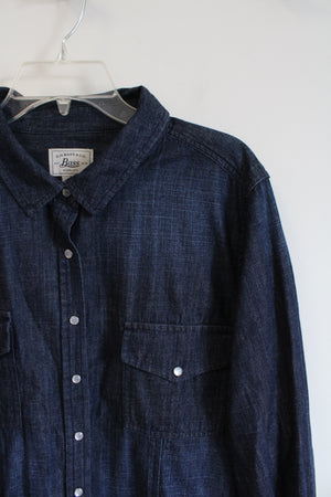 G.H. Bass & Co. Dark Blue Denim Button Down Top | XXL