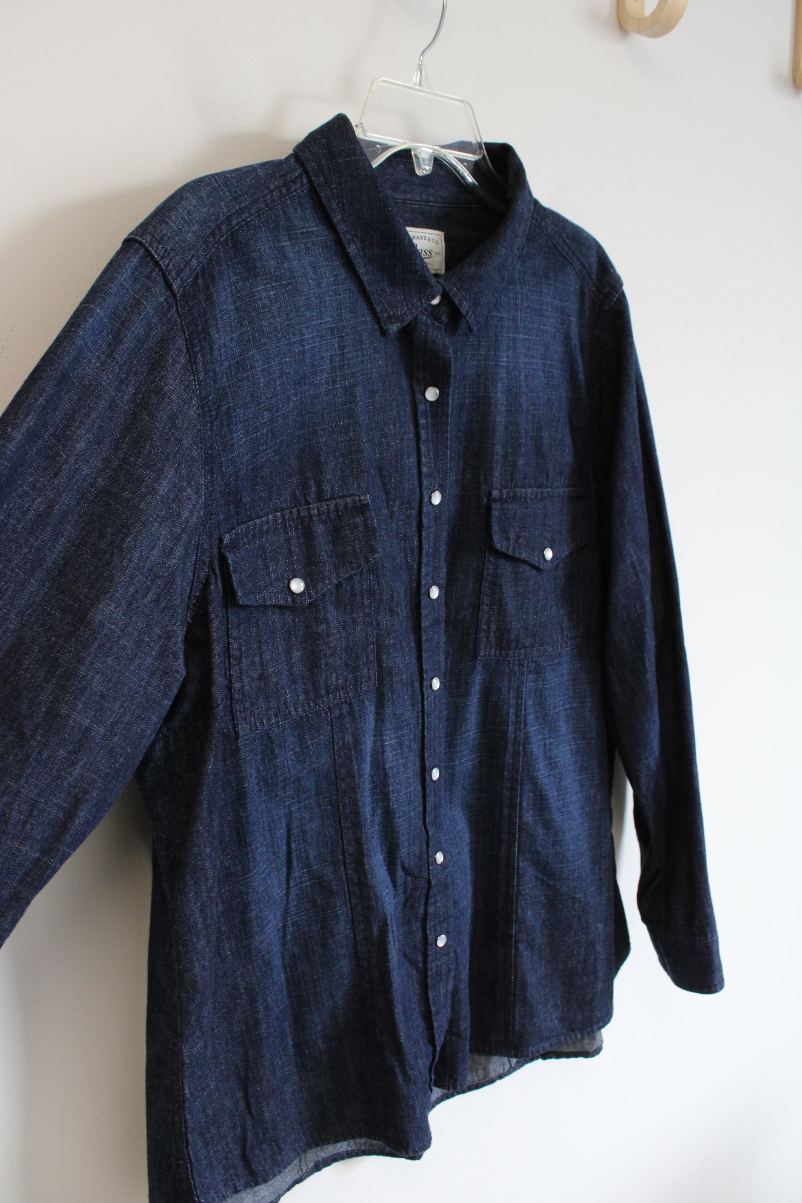 G.H. Bass & Co. Dark Blue Denim Button Down Top | XXL