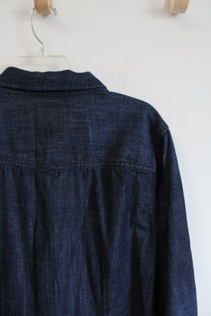 G.H. Bass & Co. Dark Blue Denim Button Down Top | XXL