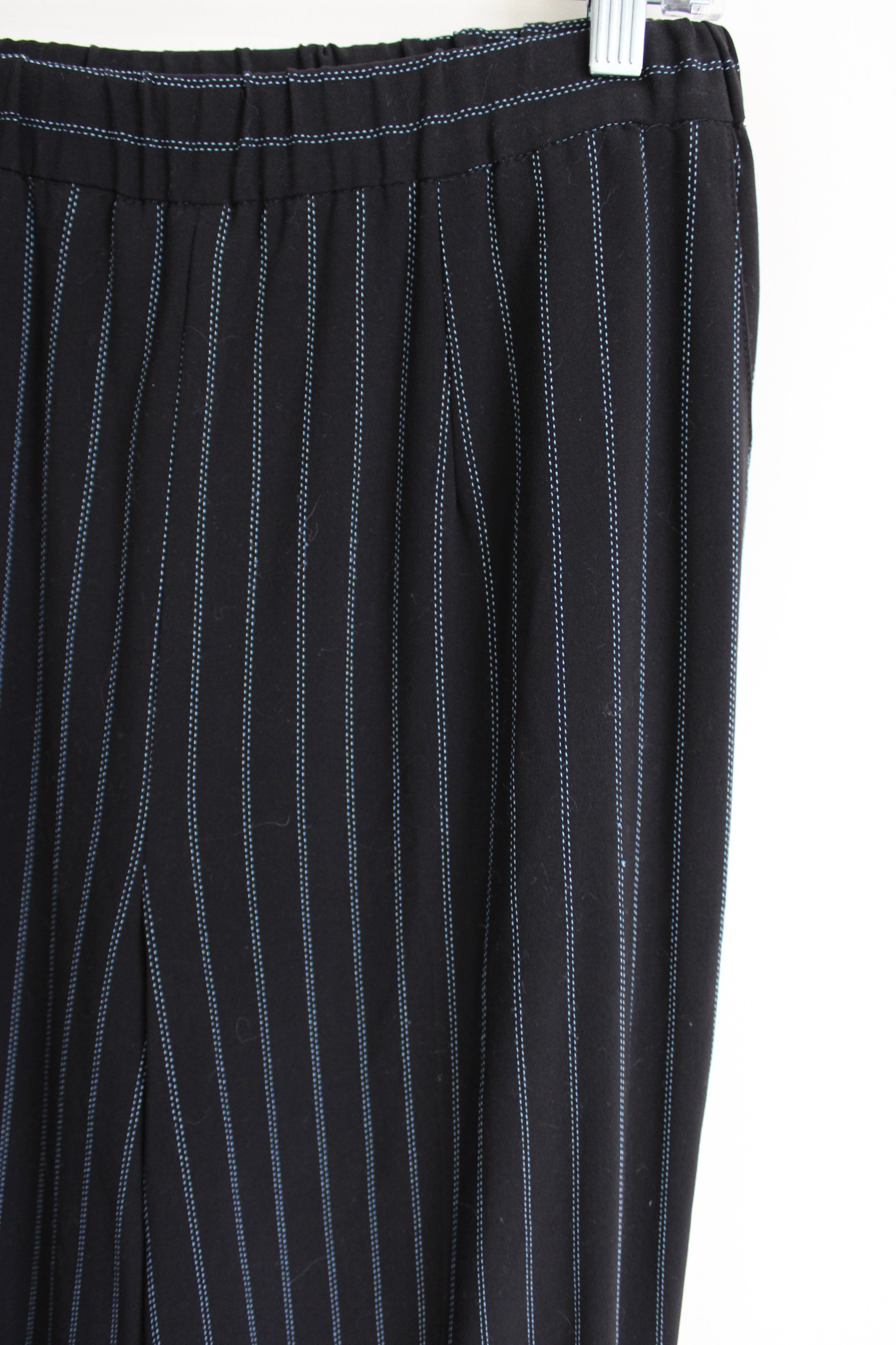 Dressbarn Black & Blue Pinstriped Pant | 14