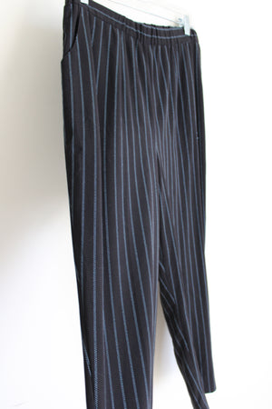 Dressbarn Black & Blue Pinstriped Pant | 14