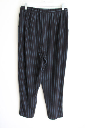 Dressbarn Black & Blue Pinstriped Pant | 14