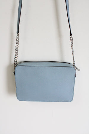 Michael Kors Powder Blue Leather Jet Set Crossbody Bag