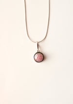 Sterling Silver Round Pink Pendant Necklace