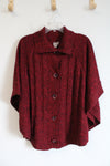 Chico's Red & Black Shimmer Poncho Top | L/XL