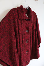 Chico's Red & Black Shimmer Poncho Top | L/XL