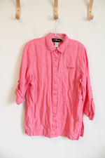 Sag Harbor Pink Adjustable Sleeve Blouse | SM