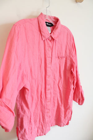 Sag Harbor Pink Adjustable Sleeve Blouse | SM