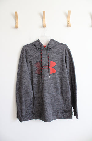 Under Armour Gray & Red Fleece Lined Hoodie | XXL