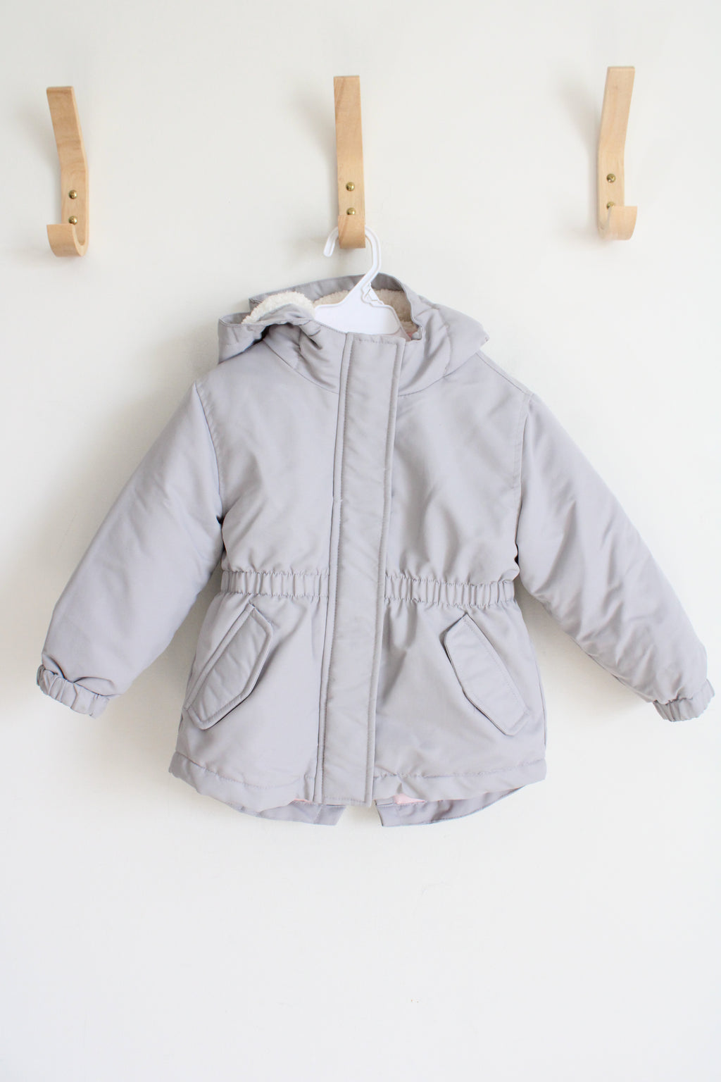 Wonder Nation Pink Lined Gray Winter Coat | 2T