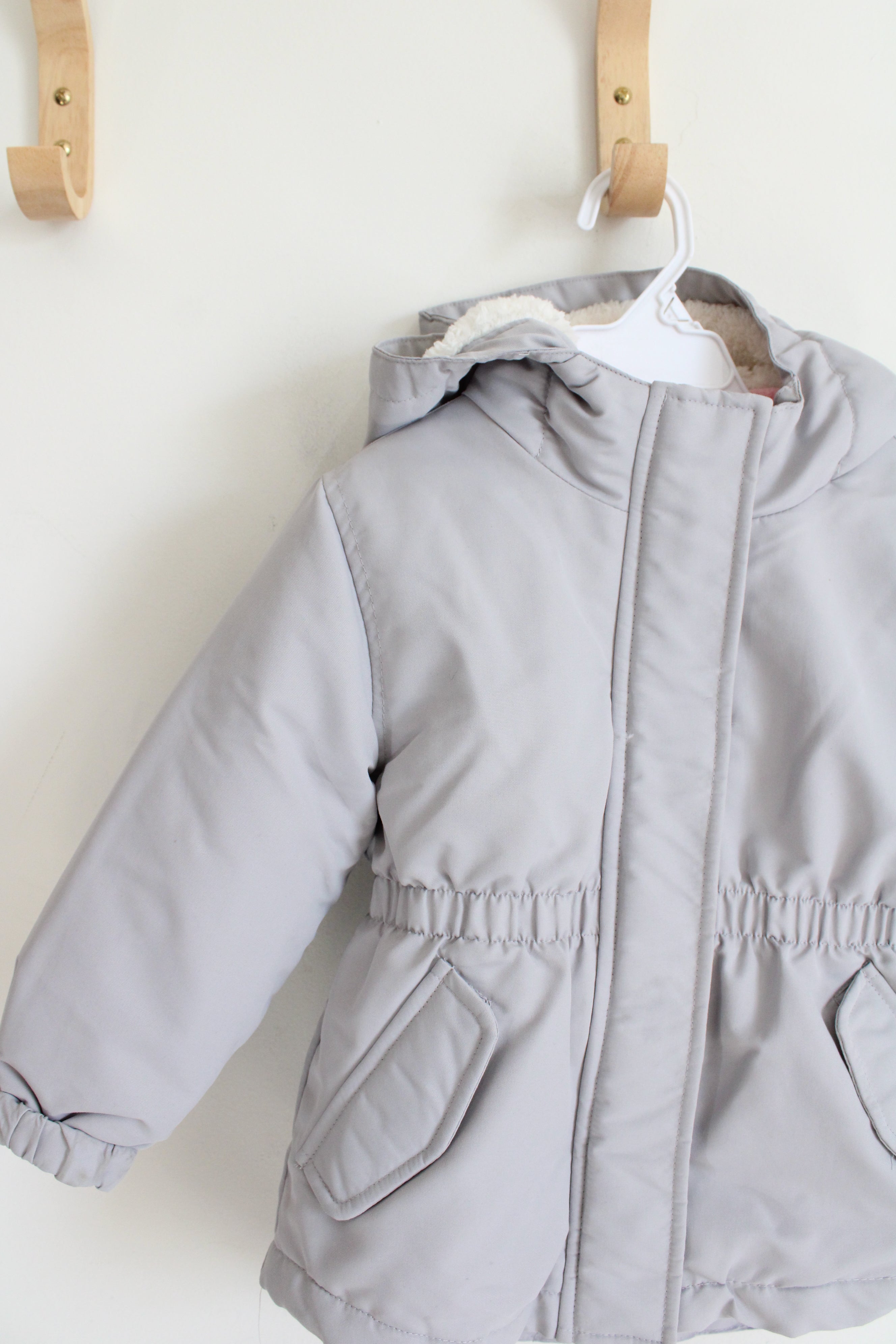 Wonder Nation Pink Lined Gray Winter Coat | 2T