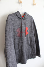 Under Armour Gray & Red Fleece Lined Hoodie | XXL