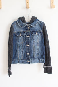 Mudd Girls Denim Gray Hoodie Jacket | 10