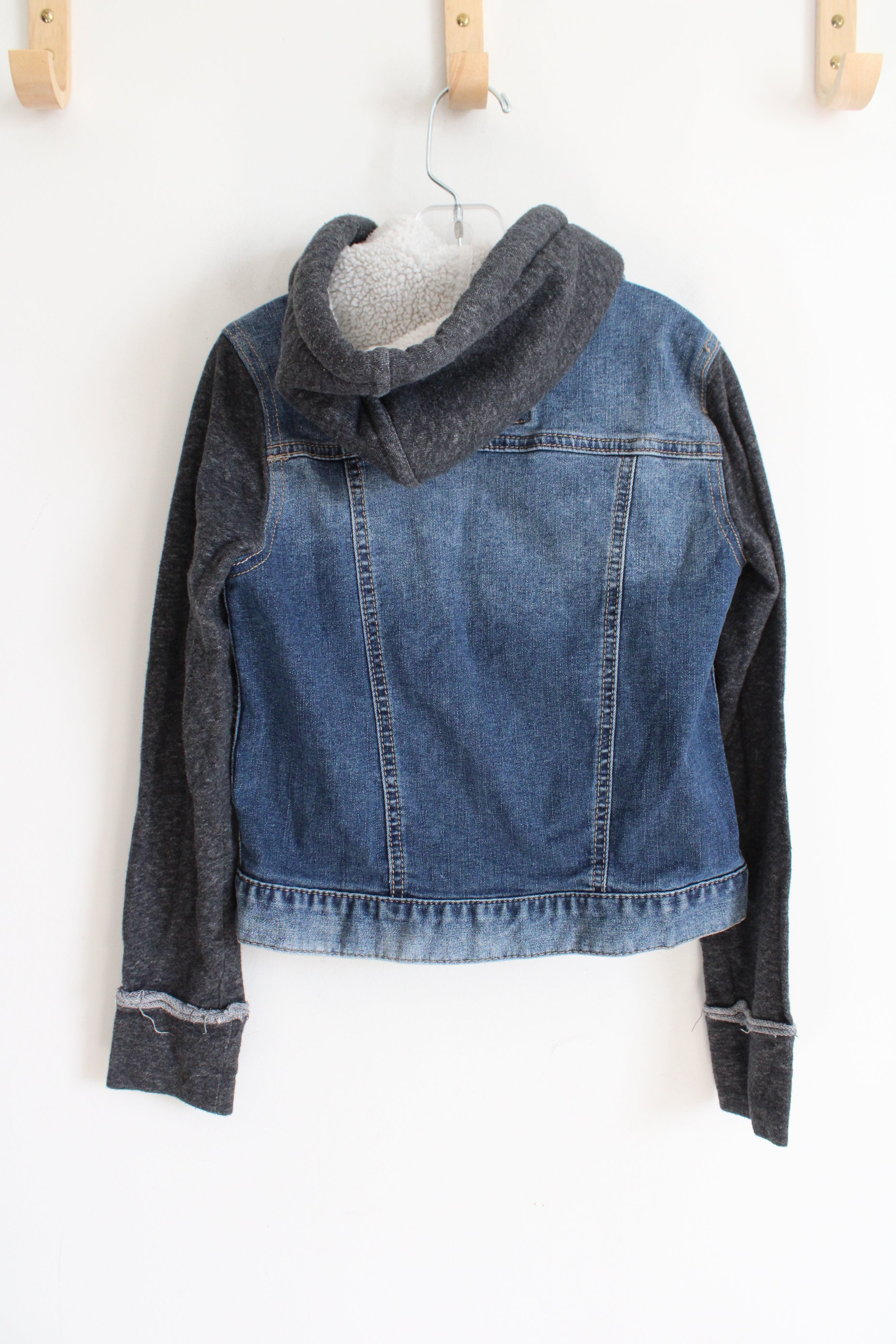 Mudd Girls Denim Gray Hoodie Jacket | 10