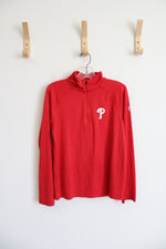 Under Armour Red Phillies Long Sleeved 1/4 Zip Sweatshirt | Youth M