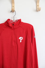 Under Armour Red Phillies Long Sleeved 1/4 Zip Sweatshirt | Youth M