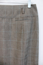 Preswick & Moore Brown & Blue Plaid Pencil Skirt | 8