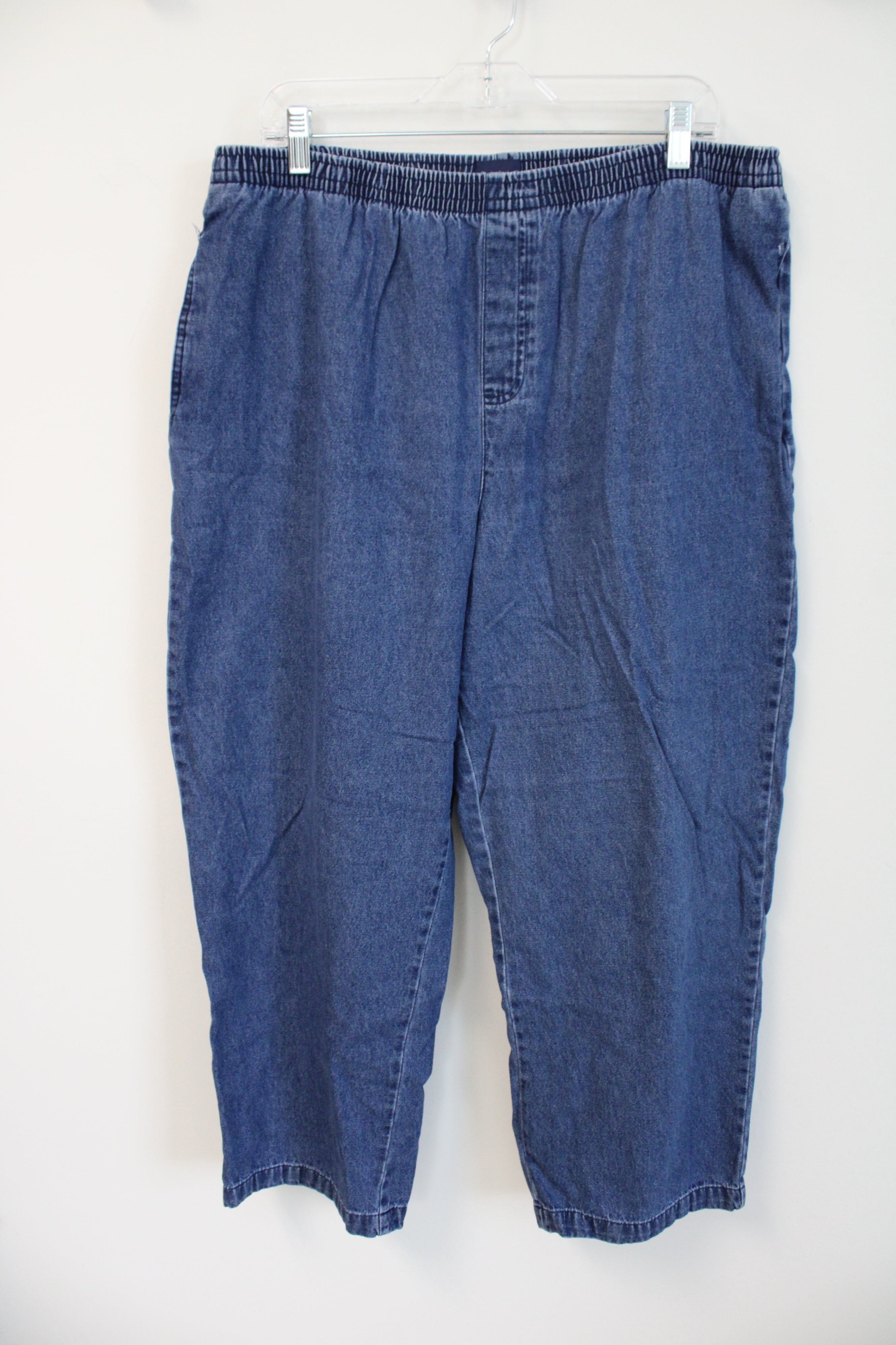 Basic Editions Elastic Waist Denim Pants | XL