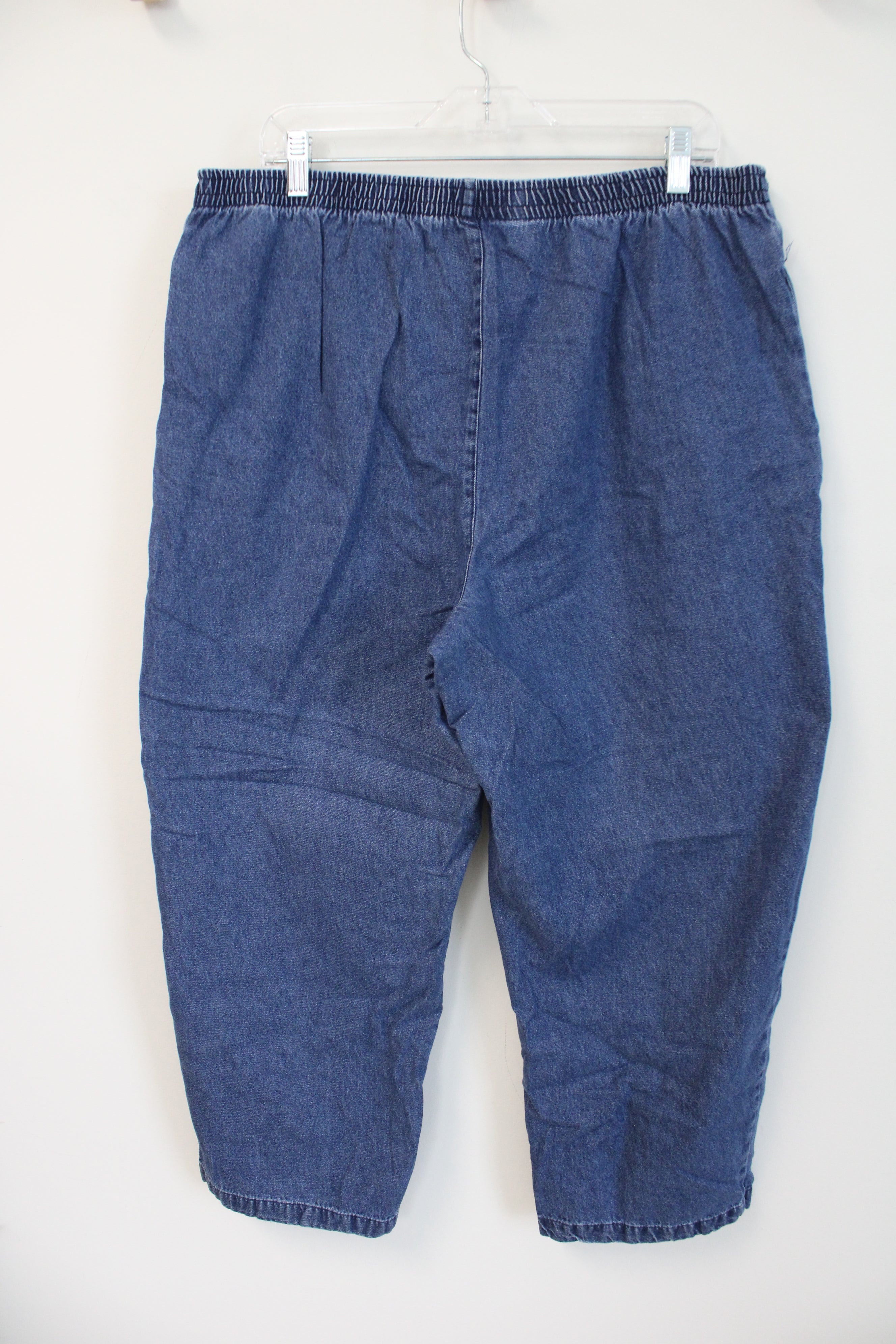 Basic Editions Elastic Waist Denim Pants | XL