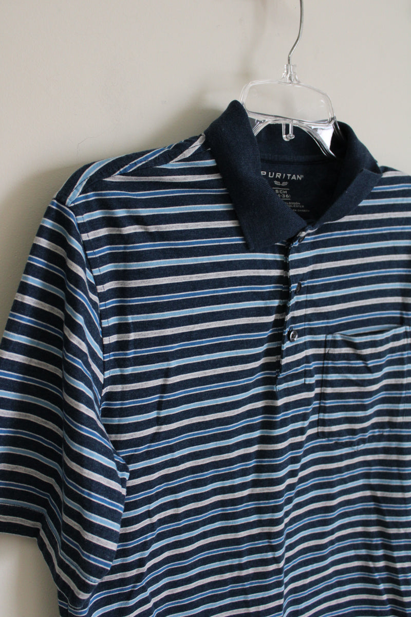 Puritan Blue Striped Shirt | S – Jubilee Thrift