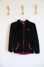 Under Armour Black & Pink Fuzzy Jacket | Youth L