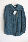 NEW Aran Woollen Mills Super Soft Merino Teal Knit Sweater | M