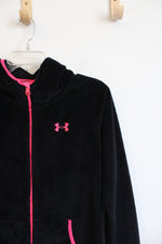 Under Armour Black & Pink Fuzzy Jacket | Youth L