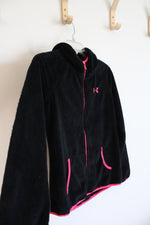 Under Armour Black & Pink Fuzzy Jacket | Youth L