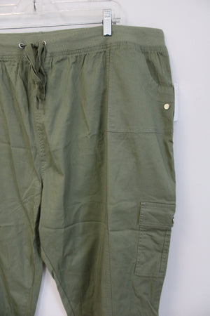 NEW Fresh Green Cargo Capri Pants | 24W