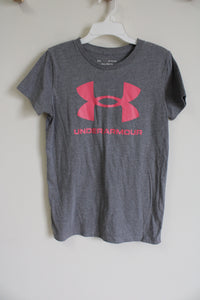 Under Armour Gray Pink Logo Classic Tee | XS