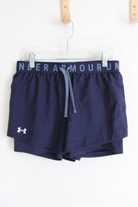 Under Armour Heatgear Navy Athletic Shorts | Youth L (14/16)