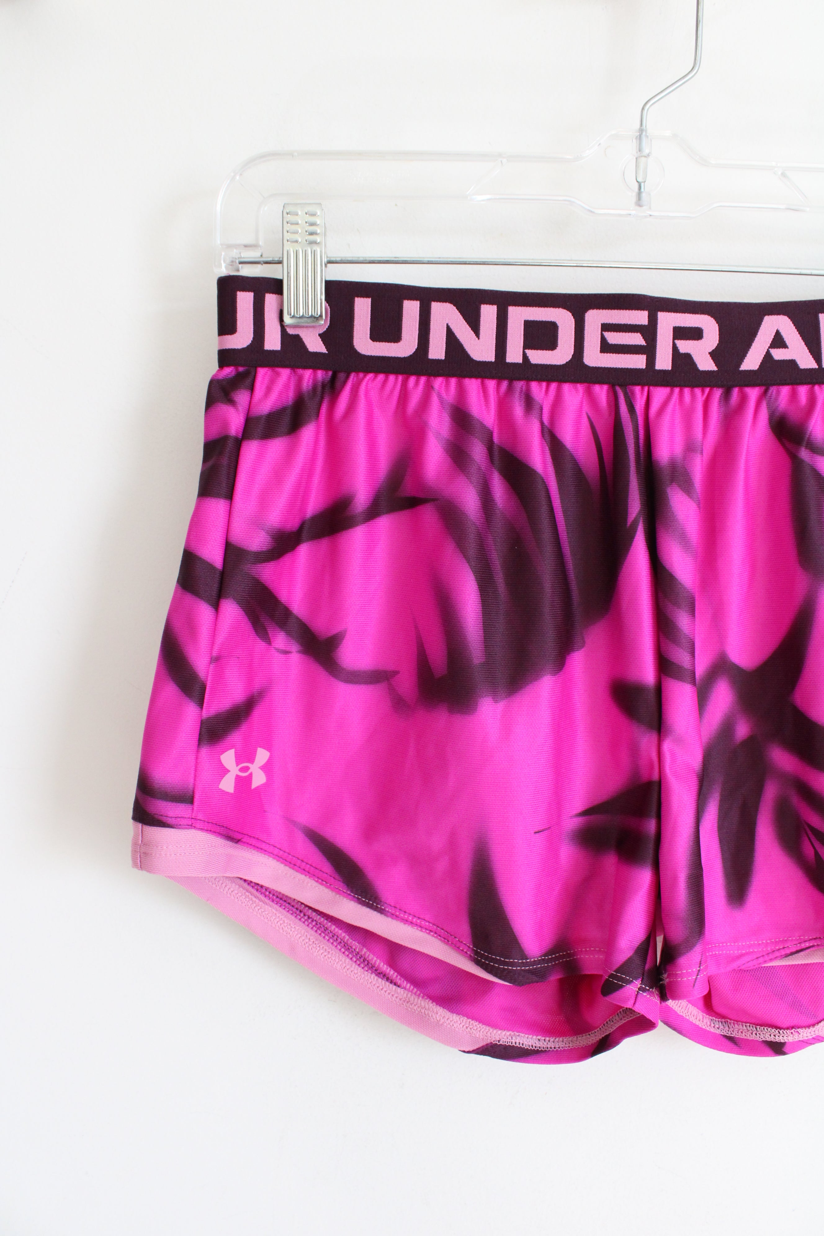 Under Armour Pink Patterned Athletic Shorts | Youth L (14/16)