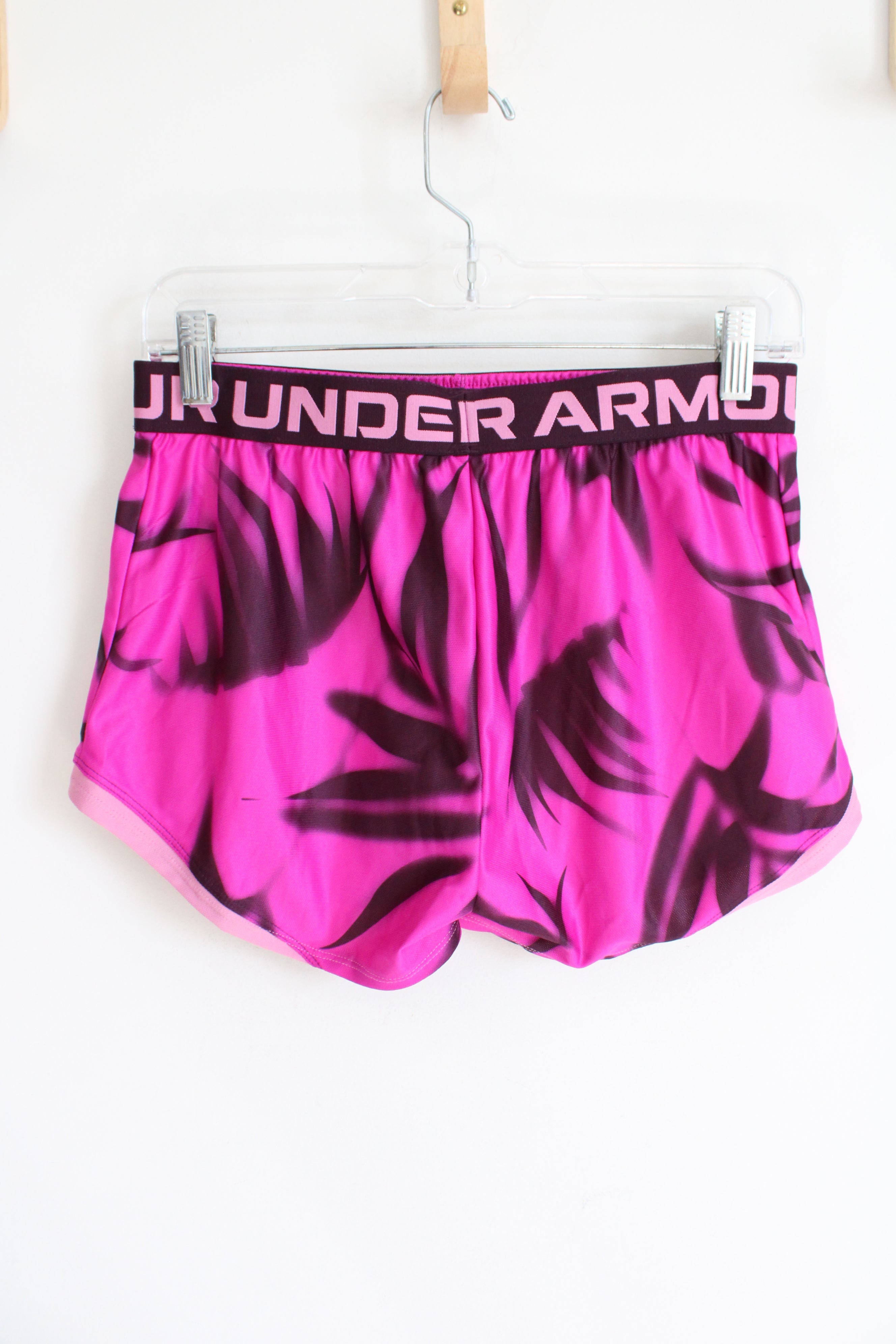 Under Armour Pink Patterned Athletic Shorts | Youth L (14/16)