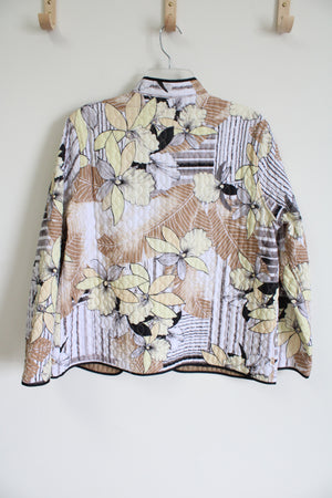 Alfred Dinner Yellow Floral Quilted Light Jacket | 14