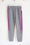 NEW Adidas Gray & Pink Jogger Sweatpants | Youth L (14)